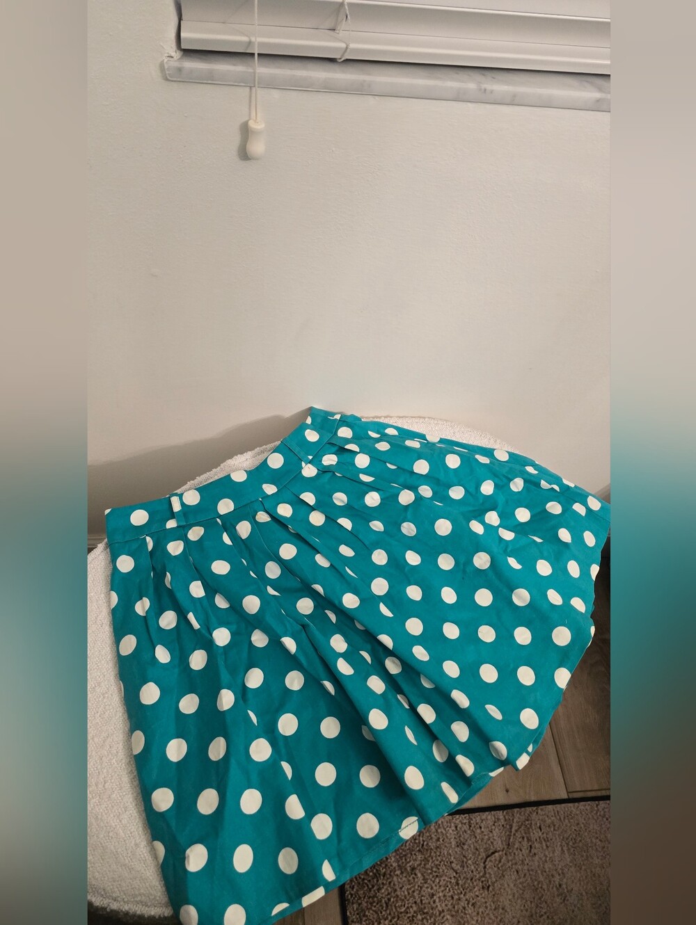 Papaya Teal Polka Dot Full Skirt Medium